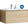 Væghængt skab med skuffe 100 cm vic oak - UDEN HÅNDVASK