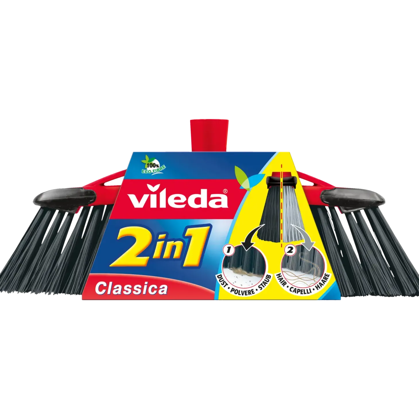 Vileda Classic 2in1 kost u/skaft sort/grå