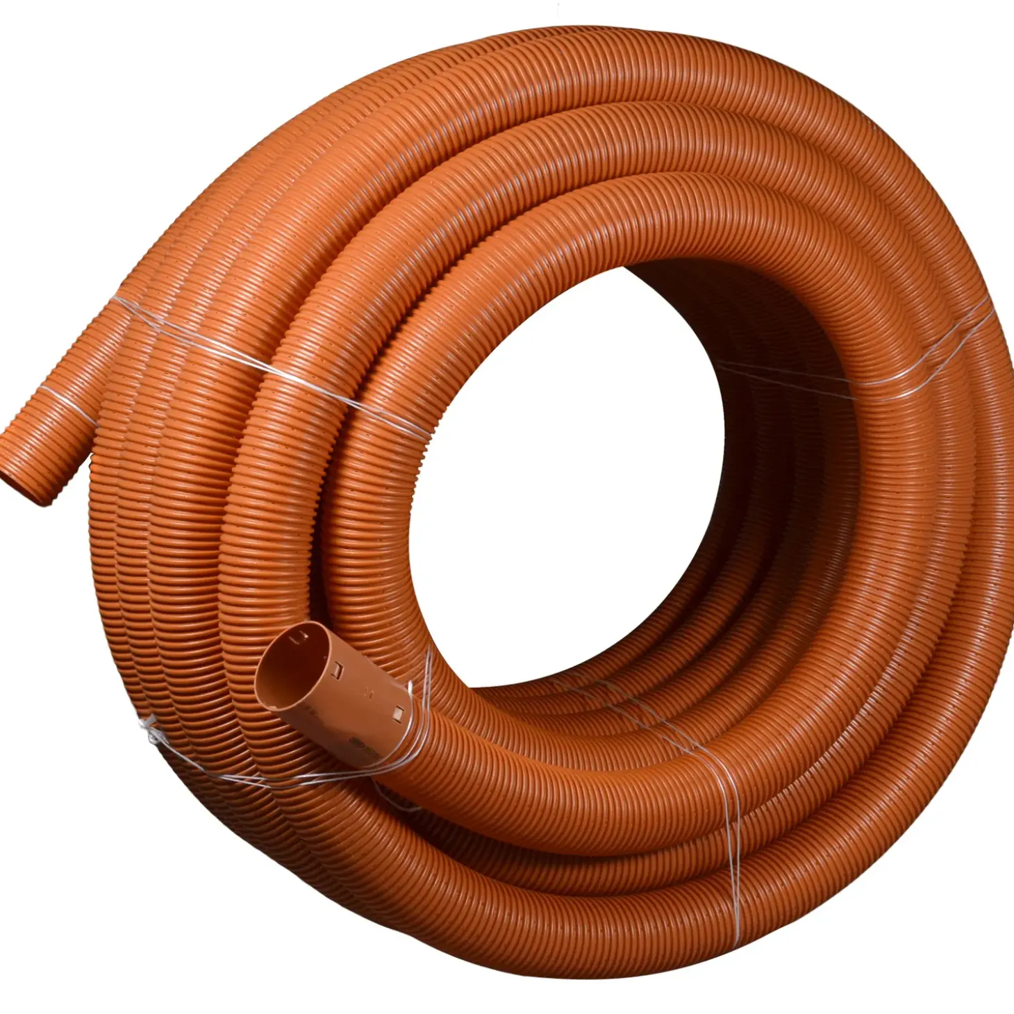 Wavin drænrør korrugerede pvc 1,5x5 mm 80 mm x 150 m rød