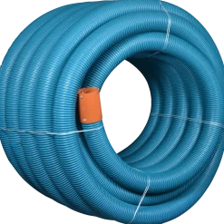 Wavin drænrør korrugerede pvc 2,5x5 mm 80 mm x 150 m blå