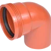 Wavin kloakrør PP rød bøjning 88,5° x 110 mm