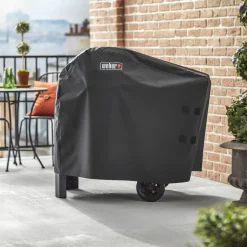 Weber Pulse 1000 og 2000 med vogn Premium grillbetræk sort
