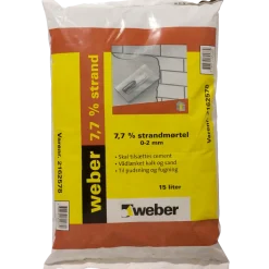 Weber 7,7% strandmørtel 0-2 mm. 15 L