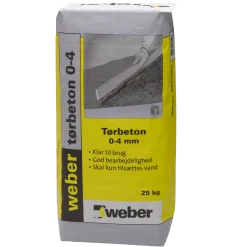 Weber tørbeton 0-4 mm 25 kg.