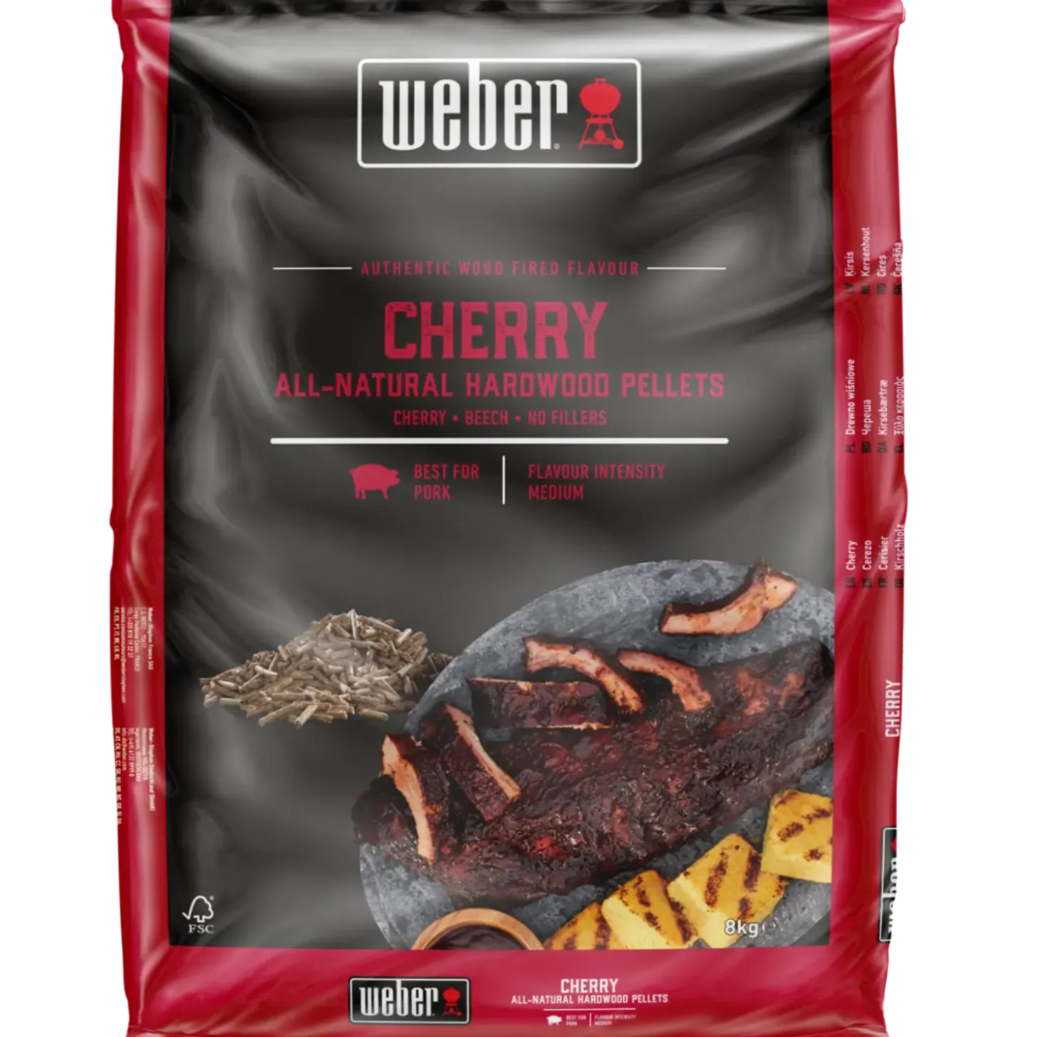 Weber® træpiller af kirsebærtræ til træpillegrill 8 kg. pose