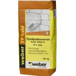 Weber tyndpudsmørtel 1002-Y, 25 kg, hvid
