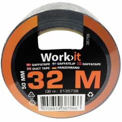 Work>it gaffatape 50 mm x 32 m sort