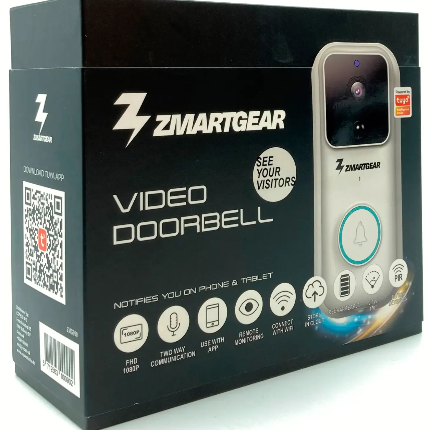 Zmartgear video dørklokke hvid